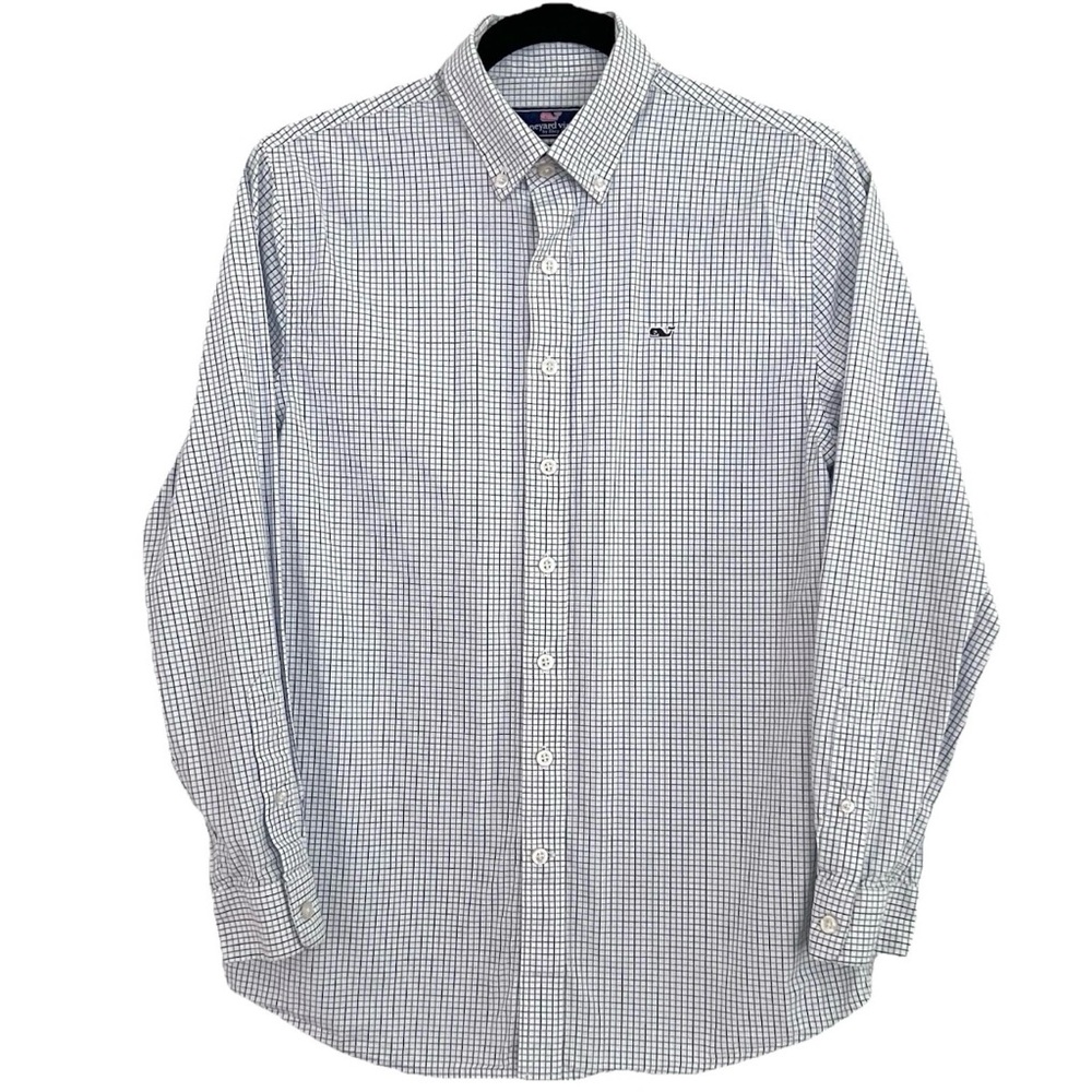 Vineyard Vines Boys Long Sleeve Button Up Plaid Shirt‎ Youth L Large (16) Whale